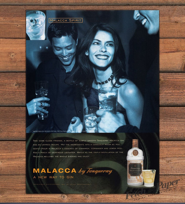 Tanqueray Malacca Gin Friends Cocktails Candlelit Party Print Ad 1998 1990s