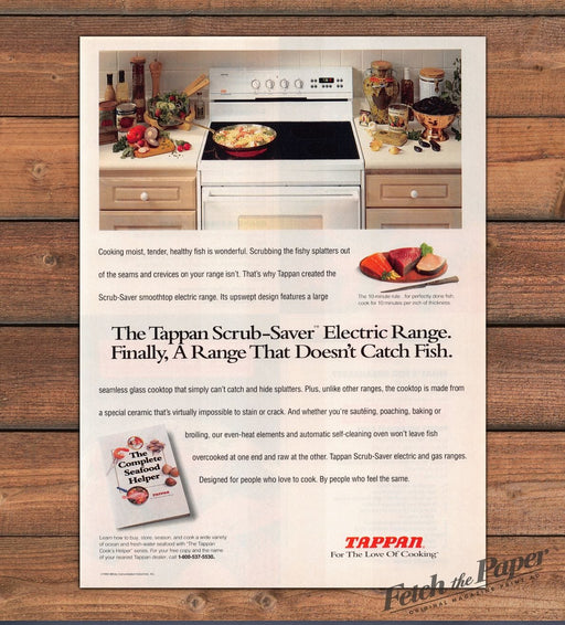 Tappan Scrub-Saver Electric Range White Kitchen Stove Print Ad 1993 1990s
