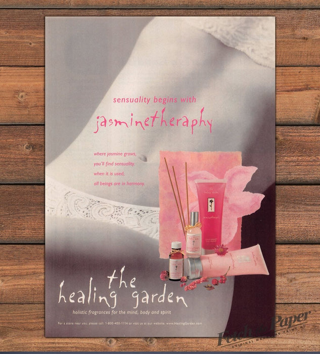 The Healing Garden Jasmine Therapy Sensuality Bath Body Set Print Ad 1998 1990s