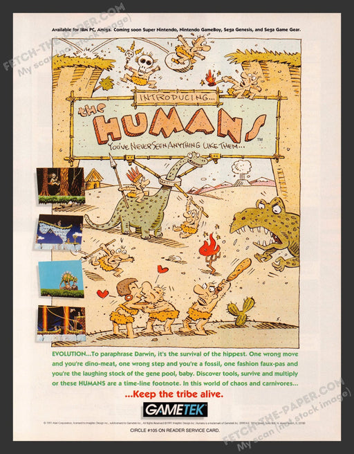 The Humans Video Game 1990s Print Advertisement Ad 1991