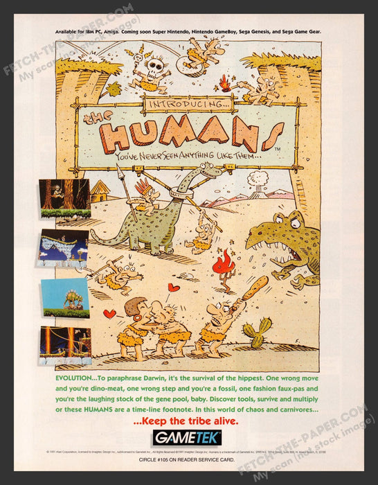 The Humans Video Game 1990s Print Advertisement Ad 1991