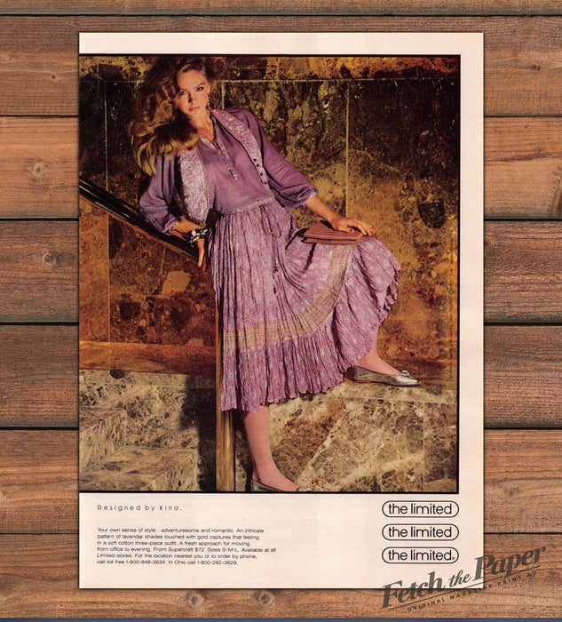 The Limited Kina Lavender Print Three Piece Outfit Print Ad 1981 1980s