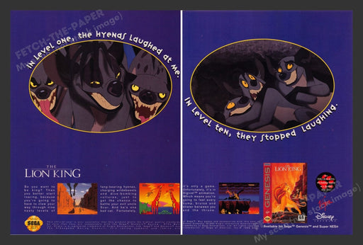 The Lion King Sega Video Game 1990s Print Advertisement 2 Page Ad 1994