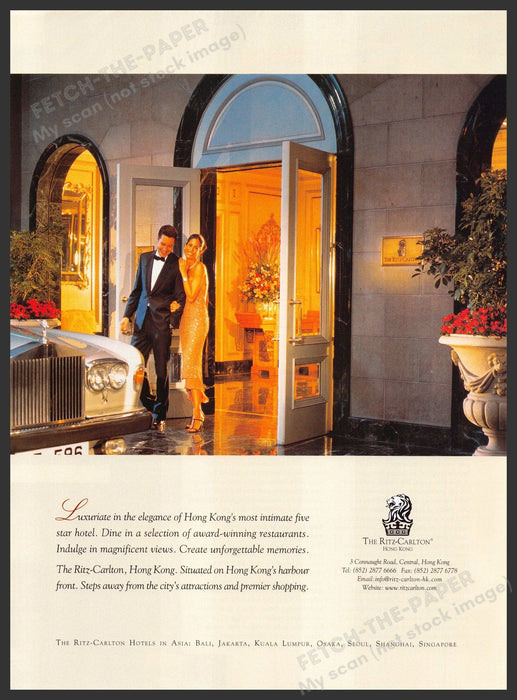 The Ritz-Carlton Hong Kong 2000s Magazine Print Advertisement 2005 The Ritz-Carlton Hong Kong
