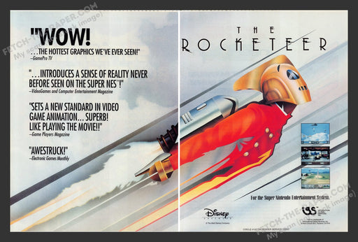 The Rocketeer Video Game 1990s Print Advertisement 2 Page Ad 1991