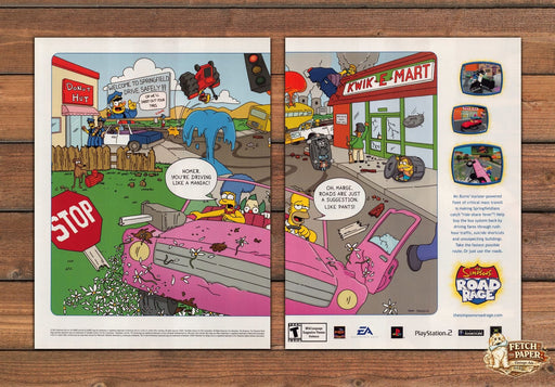 The Simpsons Road Rage 2000s Video Game Print Advertisement 2002