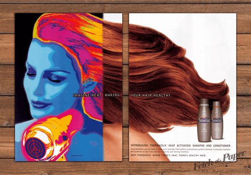 Thermasilk 1990s Print Advertisement Ad (2 pages) 1998 Silk Heat Colorful