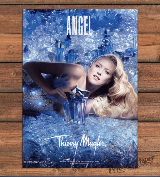 Thierry Mugler Angel Perfume Naomi Watts Blue Crystals Print Ad 2008 2000s