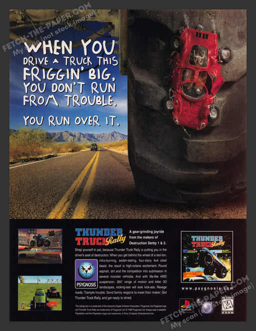 Thunder Truck Rally 1990s Video Game Print Advertisement Ad 1997