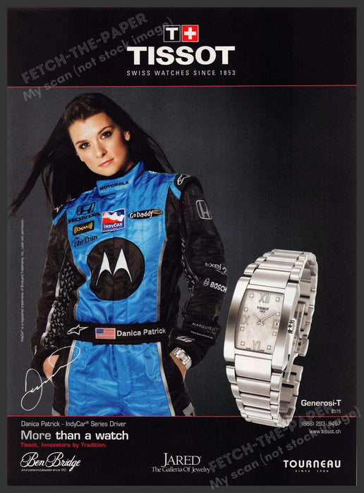 Tissot 2000s Magazine Print Advertisement 2008 Danica Patrick IndyCar Driver Tissot