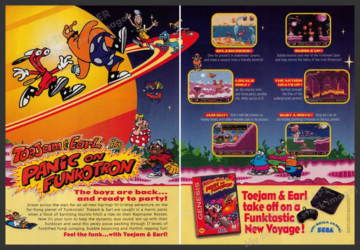ToeJam & Earl: Panic on Funkotron Video Game 1990s Print Advertisement Ad 1994