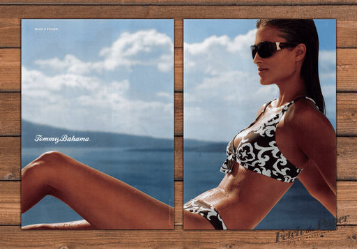 Tommy Bahama "Make a Splash" Bikini Sunglasses Print Ad 2008 2000s (2pgs)