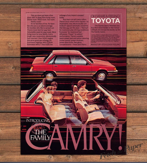 Toyota Camry Family Sedan Cutaway Interior Oh What A Feeling Print Ad 1983 1980s