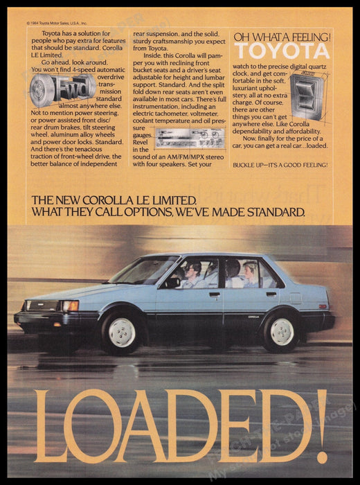 Toyota Corolla 1980s Print Advertisement Ad 1985 Fetch the Paper!