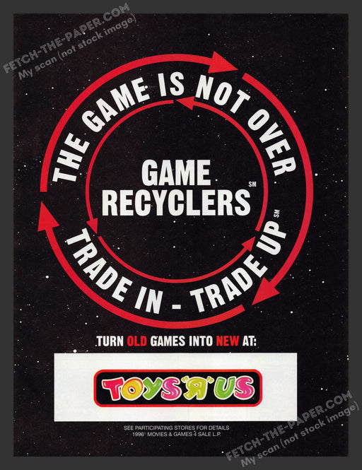 Toys "R" Us Game Recyclers 1990s Video Game Print Advertisement Ad 1997