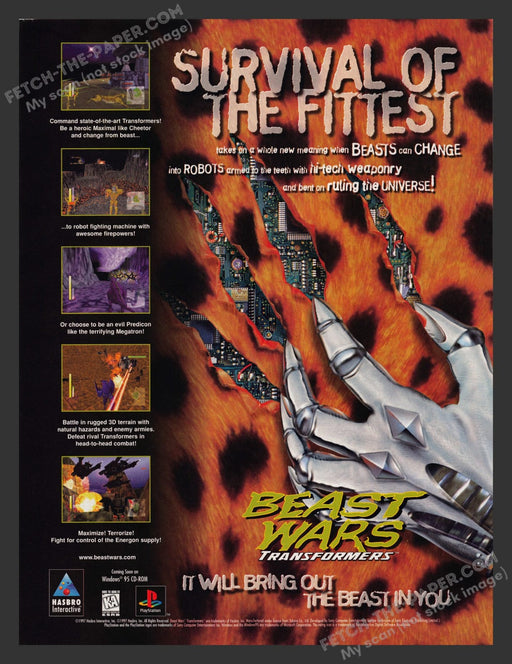 Transformers: Beast Wars 1990s Video Game Print Advertisement Ad 1997