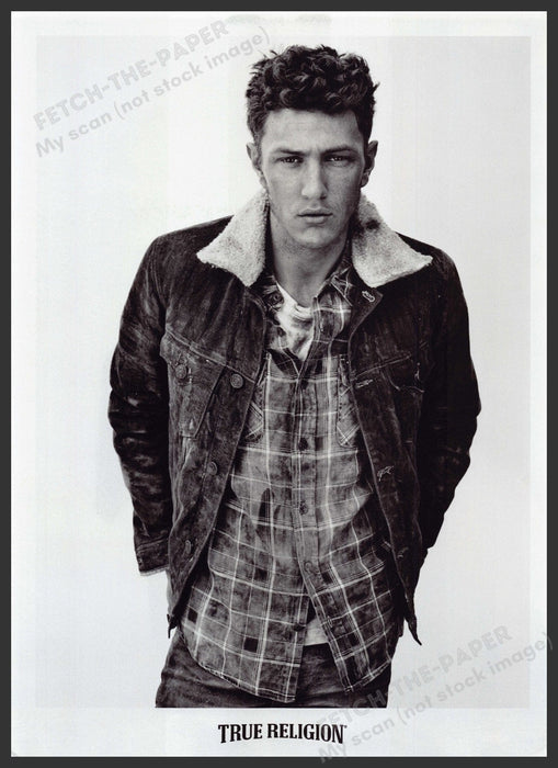 True Religion Jean Jacket Clothing 2000s Print Advertisement Ad 2013 Sexy Male Fetch the Paper!