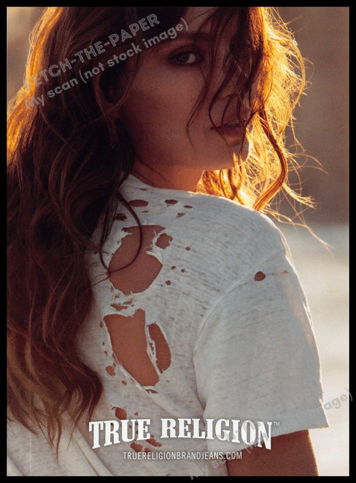 True Religion Jeans 2010s Magazine Print Advertisement 2013 Sunset Light Hair