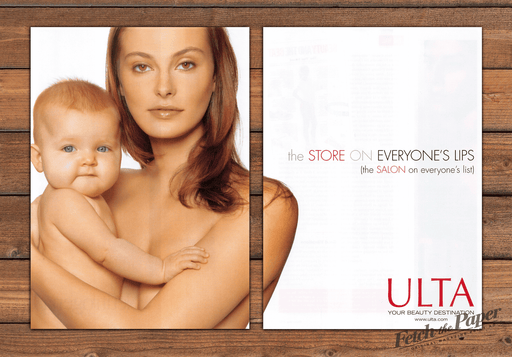 Ulta Beauty Mother and Baby Bare Shoulders Salon Print Ad 2007 2000s (2pgs)