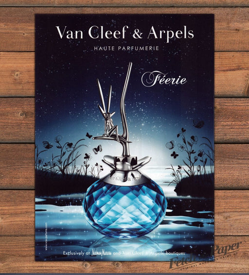 Van Cleef & Arpels Feerie Perfume Blue Bottle Fairy Print Ad 2008 2000s