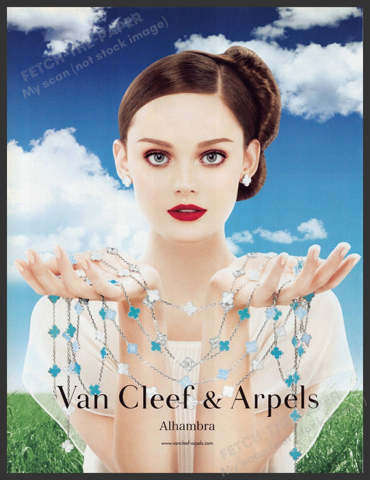 Van Cleef & Arpels Jewelry 2000s Print Advertisement Ad 2008 Alhambra Fetch-the-Paper
