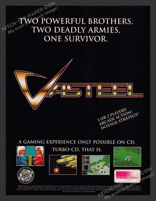 Vasteel Video Game 1990s Print Advertisement Ad 1992