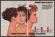 Vidal Sassoon 1980s Magazine Print Advertisement (2 pages) 1986 "Freeze assets" Vidal Sassoon