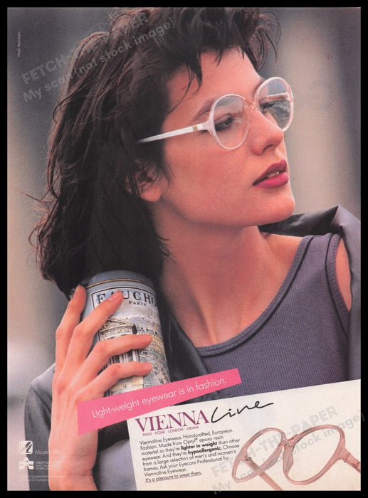 Vienna Line Eyecare 1980s Print Advertisement Ad 1985 Eyeglasses Fashion