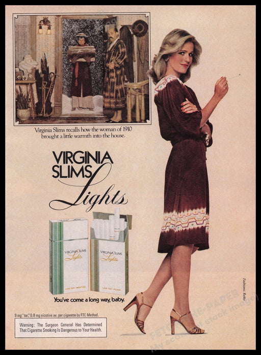 Virginia Slims 1980s Print Advertisement Ad 1981 Fetch the Paper!
