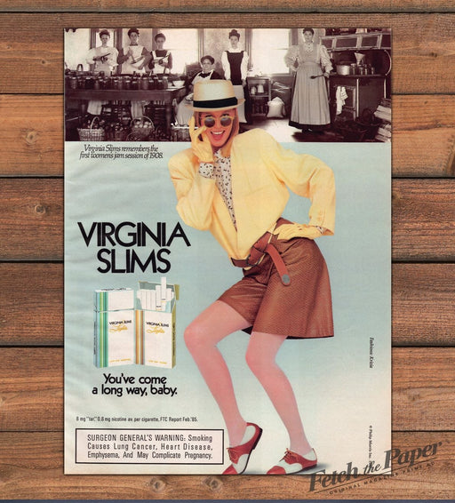 Virginia Slims Cigarettes Jam Session 1980s Print Advertisement Ad 1987 Legs