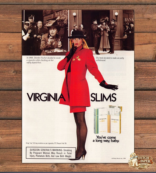 Virginia Slims Deirdre Fischer 1980s Print Advertisement Ad 1988