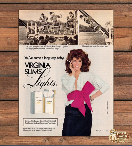 Virginia Slims Lights Marianne Kase 1980s Print Ad 1983