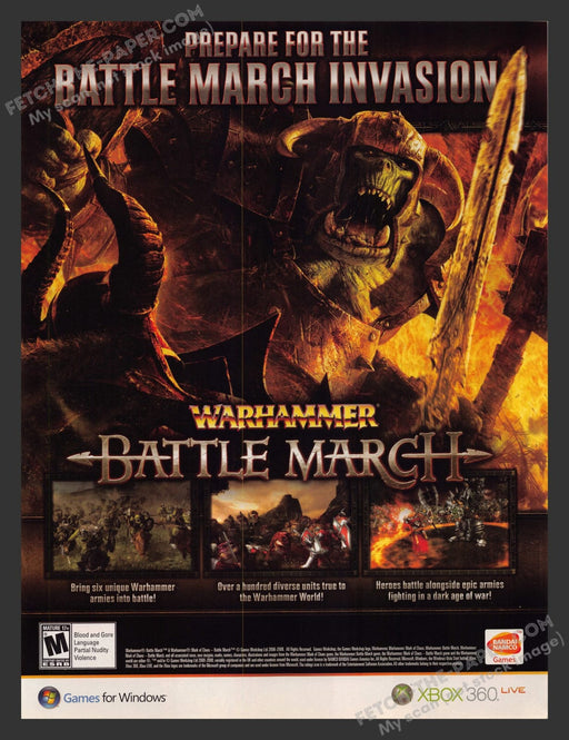 Warhammer: Mark of Chaos Battle March 2000s Video Game Print Advertisement 2008