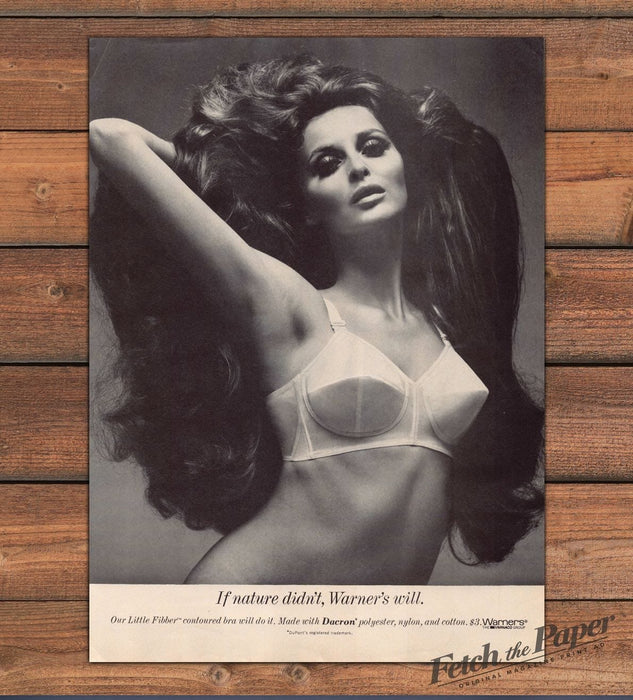Warners Little Fibber Contoured Bra Big Hair Brunette Print Ad 1968 1960s