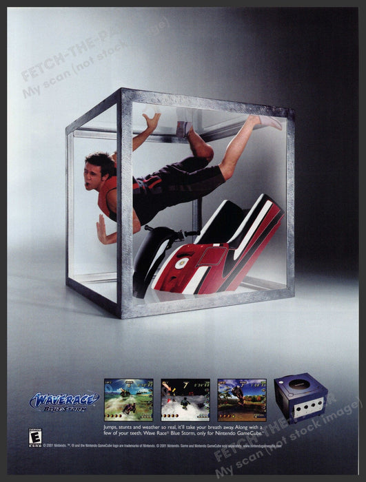 Waverace Blue Storm Video Game 2000s Print Advertisement 2001 Game Cube Stuck Fetch-the-Paper