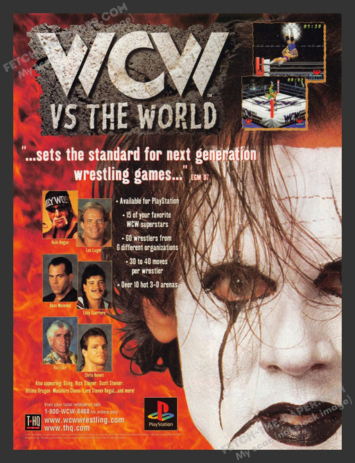 WCW Vs. The World 1990s Video Game Print Advertisement Ad 1997