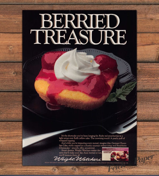 Weight Watchers Berried Treasure Strawberry Shortcake Print Ad 1987 1980s