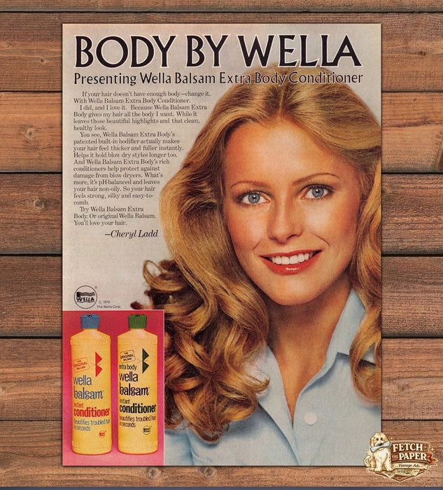 Wella Balsam Conditioner Cheryl Ladd Big Curls Print Ad 1979 1970s