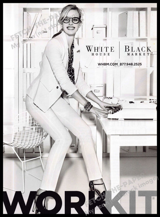 White House Black Market 2010s Magazine Print Ad 2013 Long Legs "Work kit"