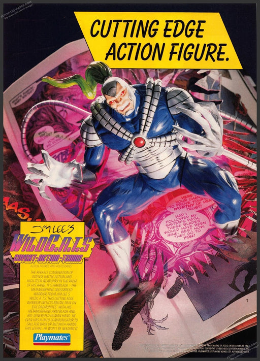 Wild C.A.T.S. Playmates Warblade Figure Video Game 1990s Print Ad 1995