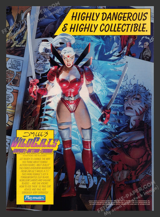 Wild C.A.T.S. Playmates Zealot 1990s Print Advertisement Figure Ad 1995