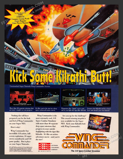 Wing Commander Video Game 1990s Print Advertisement Ad 1992