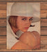 Woman White Sun Hat Bare Shoulder Chin On Knee Magazine Photo 1968 1960s