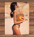 Woven Fan Bikini Bottom Bare Back Ponytail Scarf Beach Magazine Photo 1988 1980s