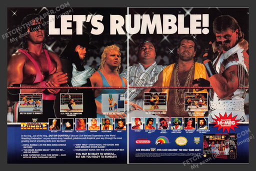 WWF Royal Rumble Wrestling Video Game 1990s Print Advertisement 2 Page Ad 1993