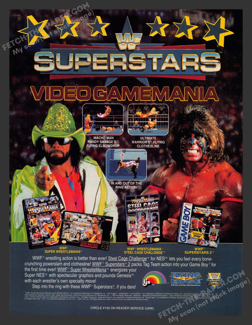 WWF Superstars Gamemania Video Game 1990s Print Advertisement Ad 1992
