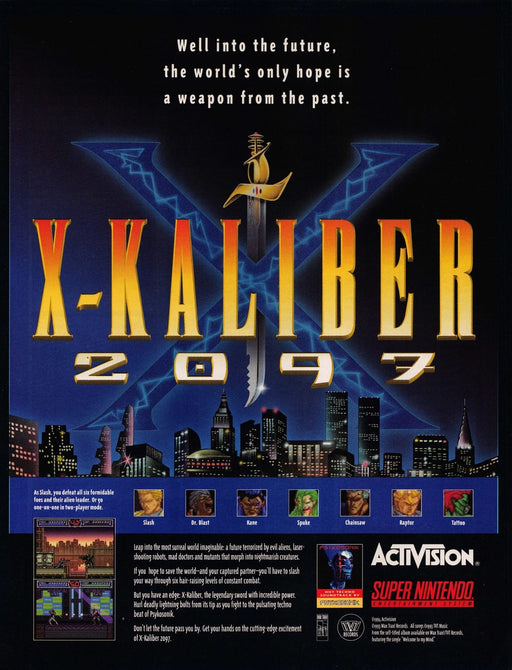 X-Kaliber 2097 Psykosonik Video Game 1990s Print Advertisement Ad 1993