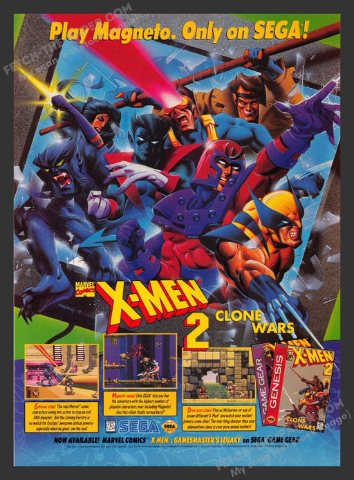 X-Men 2: Clone Wars Video Game 1990s Print Advertisement Ad 1995