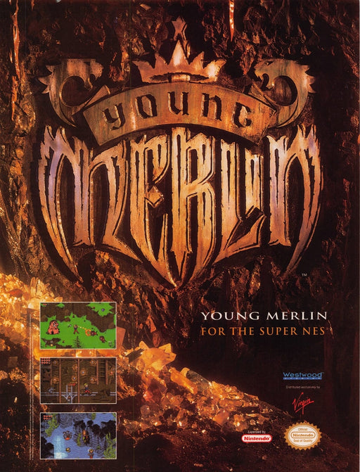Young Merlin Nintendo Video Game 1990s Print Advertisement Ad 1993
