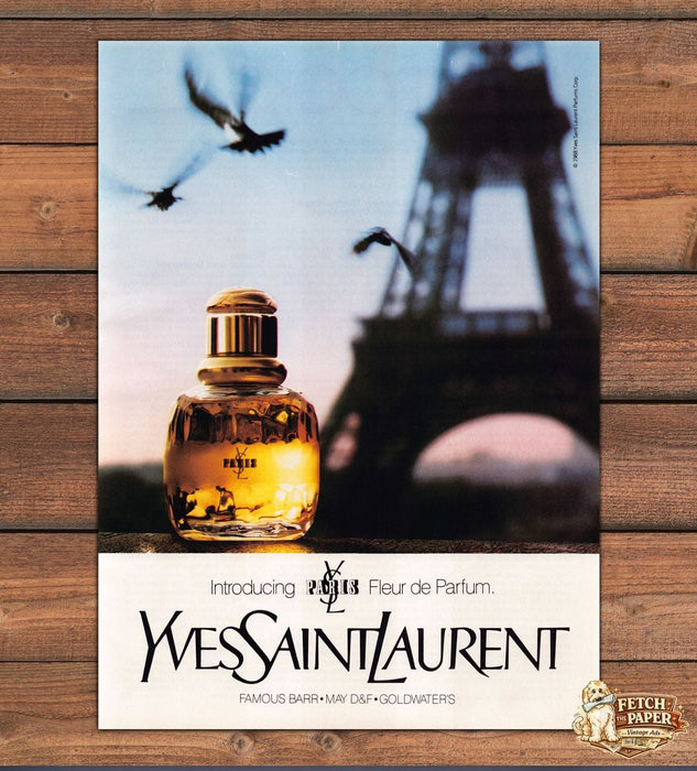 Yves Saint Laurent Eiffel Tower 1980s Print Advertisement 1988 (See Description)
